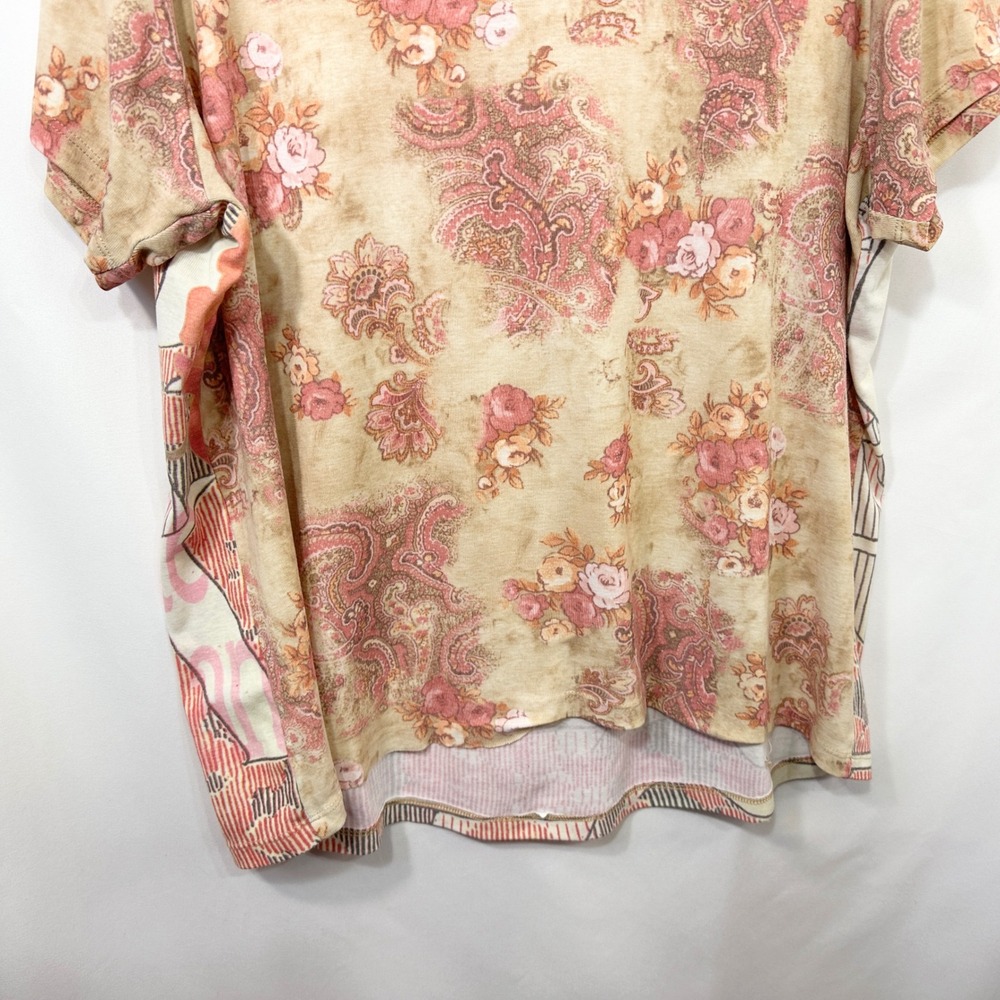 Venezia Plus 18/20W Top Y2K Art Nouveau French Graphic Mixed Print Grunge 578 - Picture 6 of 9